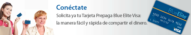 Get Connected- Apply now for a Blue Elite Visa Prepaid Card, the quick and easy way to share money.